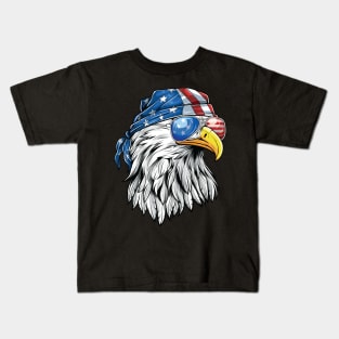 Bald Eagle Bandana and Sunglasses Kids T-Shirt